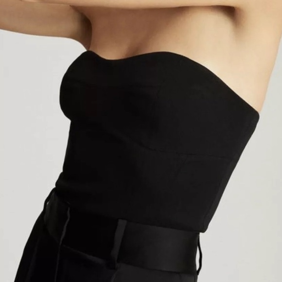 Reiss Cropped Bustier Top Black, US8 NWT. - Picture 2 of 3